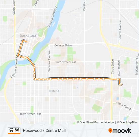 86 bus Line Map