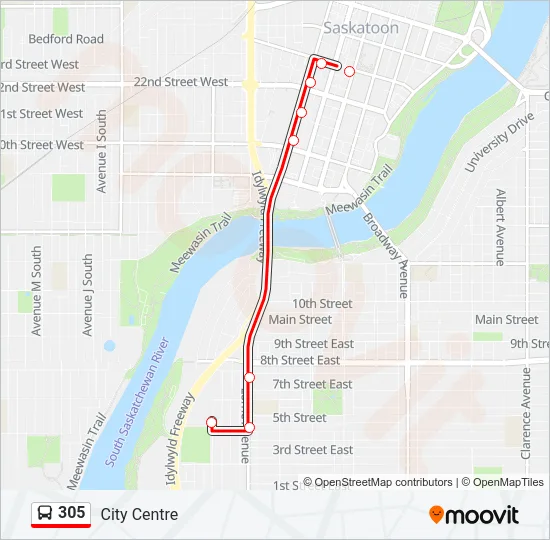 305 Bus Line Map
