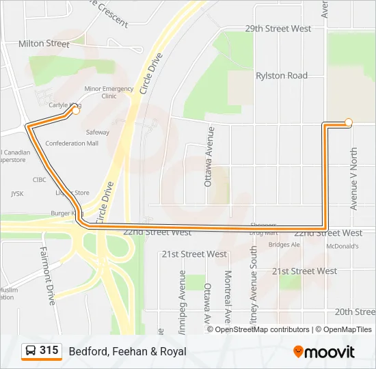 315 Bus Line Map