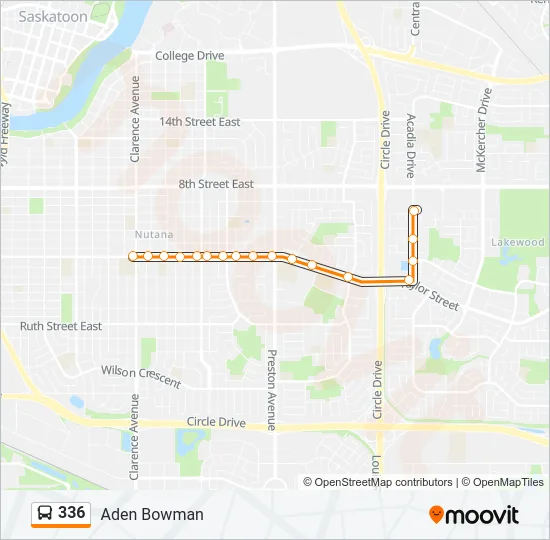 336 Bus Line Map