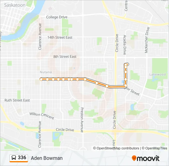 336 Bus Line Map