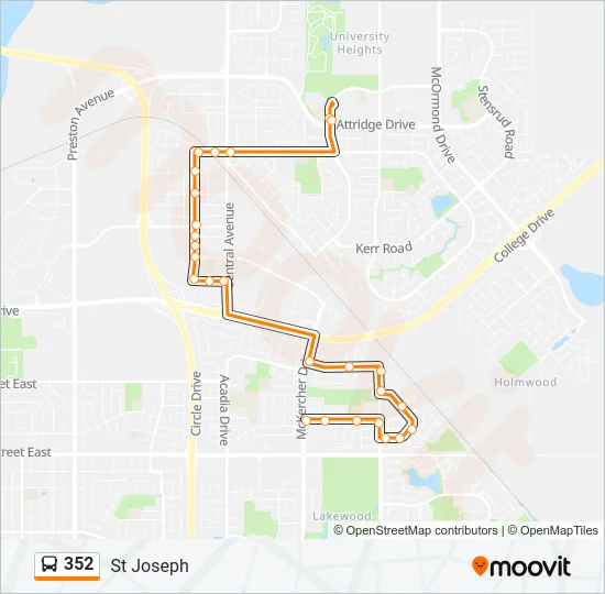 352 Bus Line Map