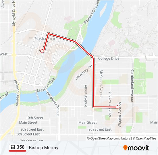 358 bus Line Map