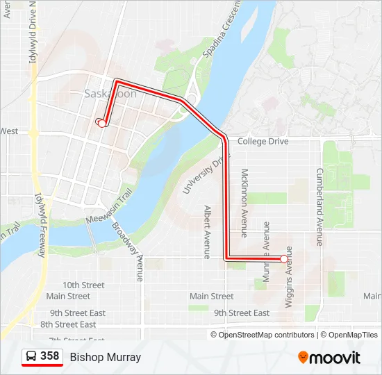 358 Bus Line Map