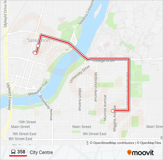 358 Bus Line Map