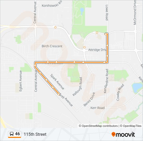 46 bus Line Map