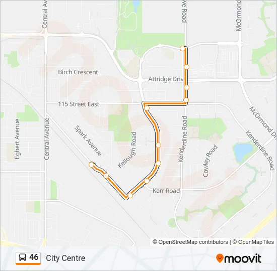 46 Bus Line Map