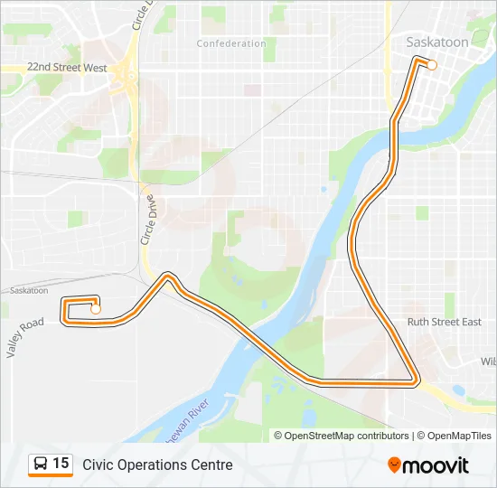 15 Bus Line Map