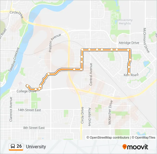 26 Bus Line Map