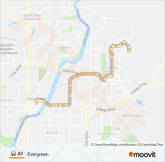 43 Bus Line Map