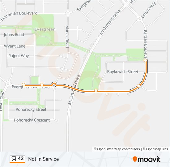 43 bus Line Map