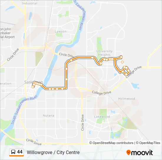 44 Bus Line Map