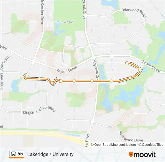 55 Bus Line Map