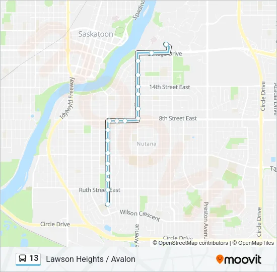 13 Bus Line Map