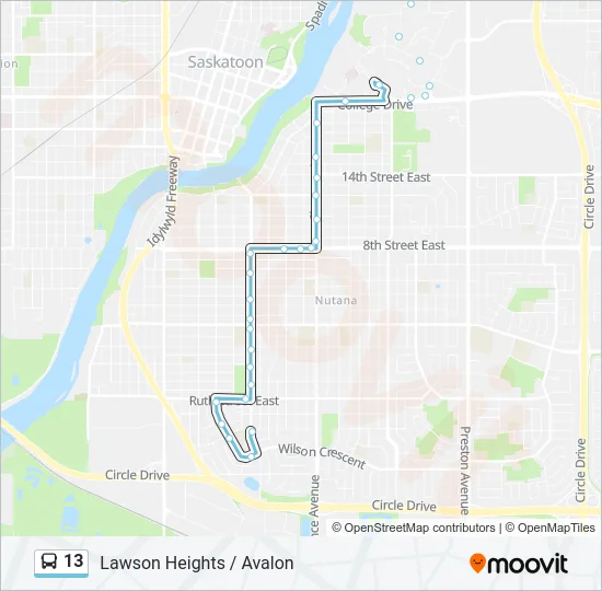 13 Bus Line Map
