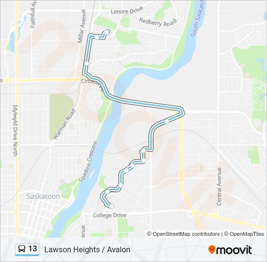 13 Bus Line Map