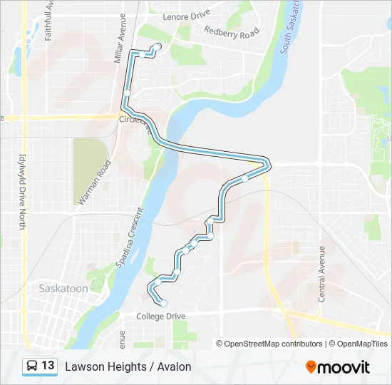 13 Bus Line Map