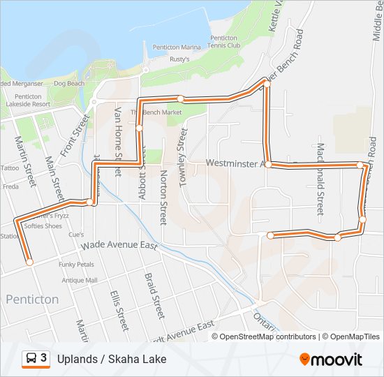 Plan de la ligne 3 de bus