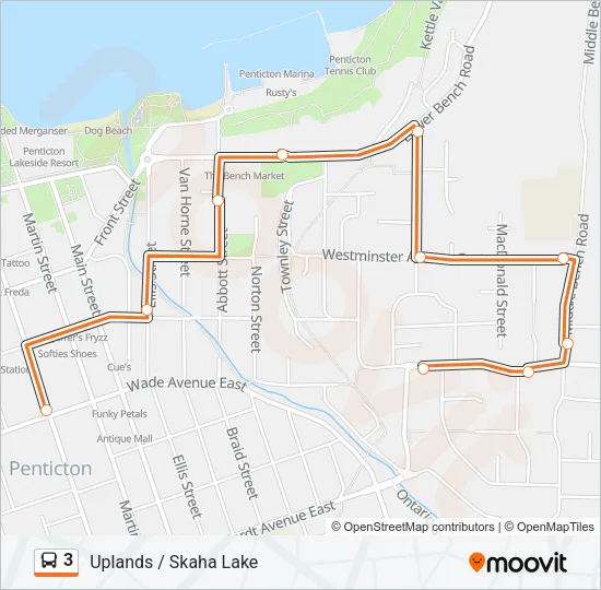 3 Bus Line Map