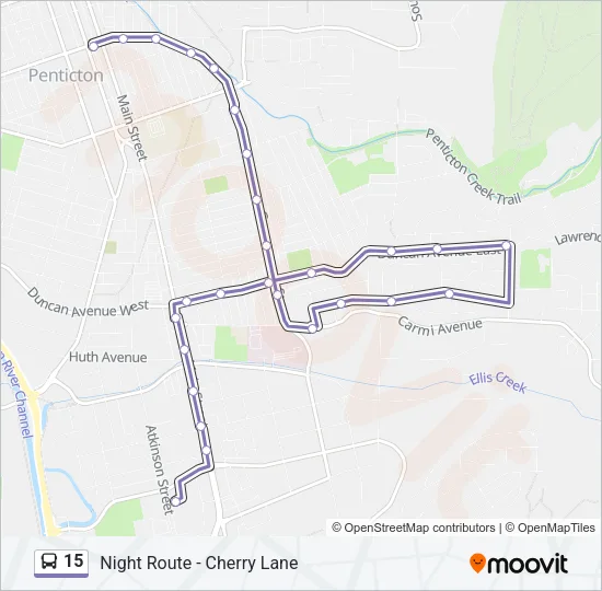 15 Bus Line Map