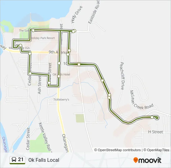 21 Bus Line Map