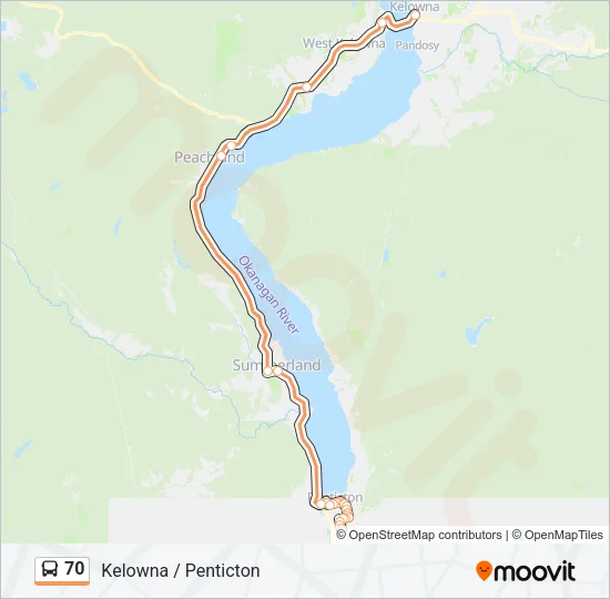 70 Bus Line Map