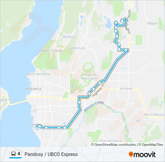 Plan de la ligne 4 de bus