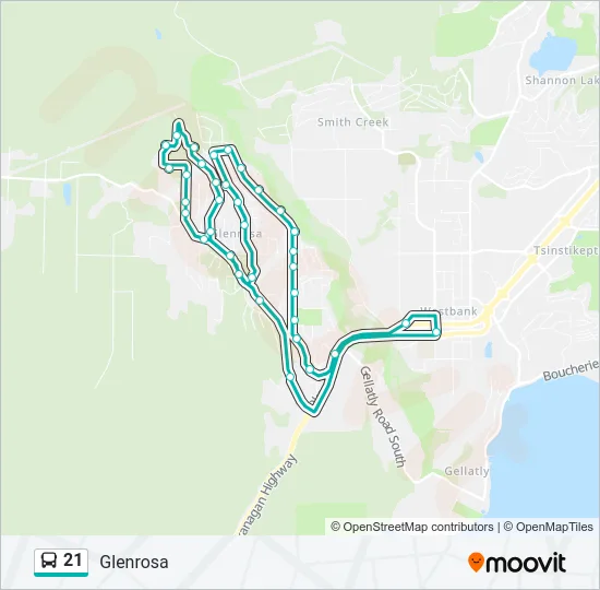 21 Bus Line Map