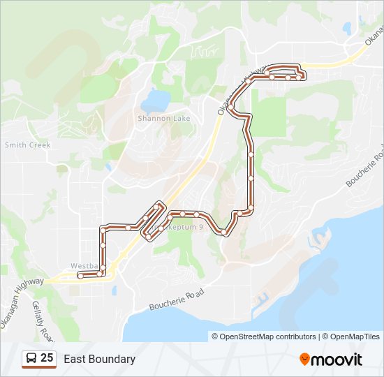 25 bus Line Map