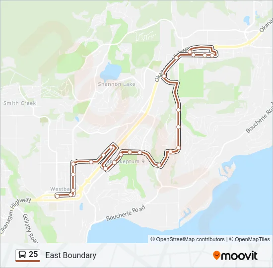 25 Bus Line Map