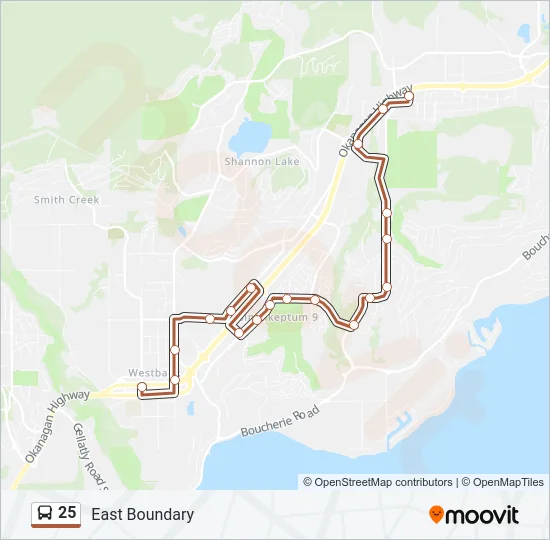 25 Bus Line Map