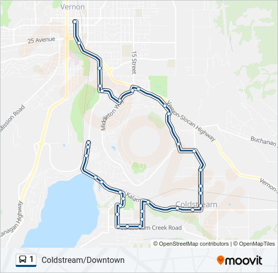 1 bus Line Map