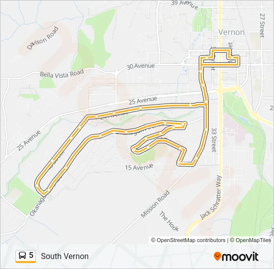 5 Bus Line Map