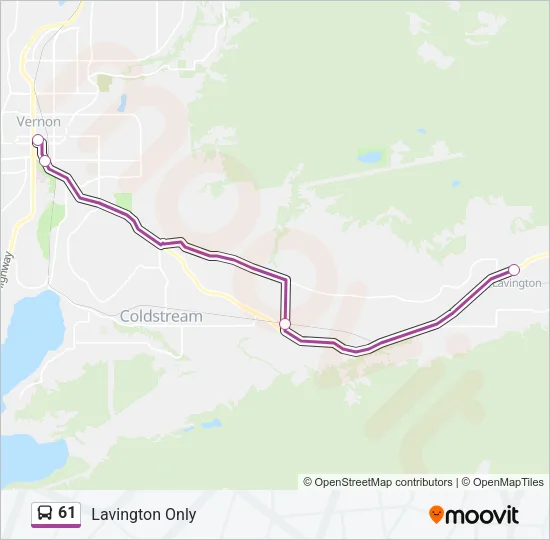 61 Bus Line Map