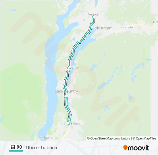 90 Bus Line Map