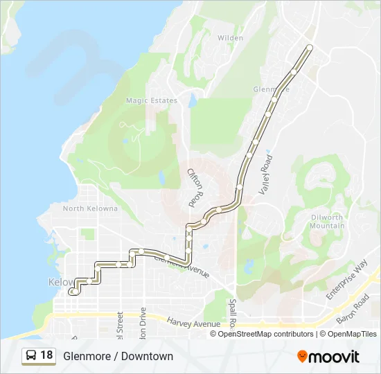 18 Bus Line Map