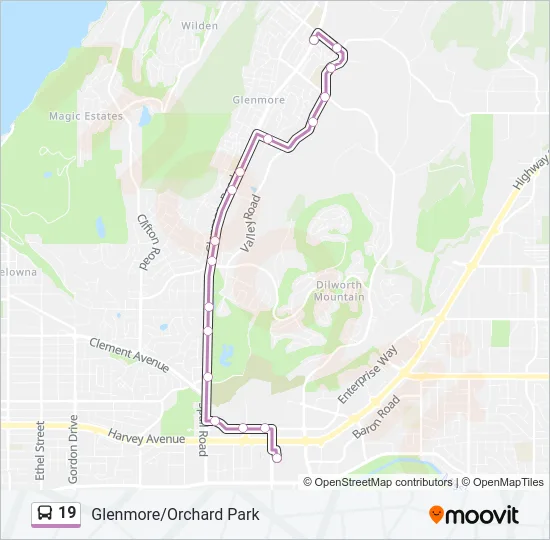 19 Bus Line Map