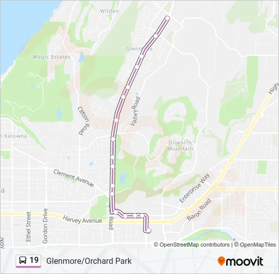 19 Bus Line Map