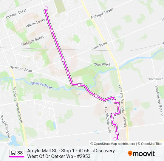 Plan de la ligne 38 de 