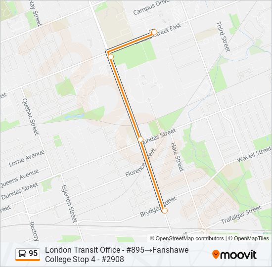 95 bus Line Map