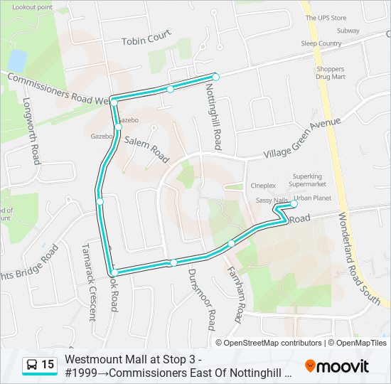 15 bus Line Map