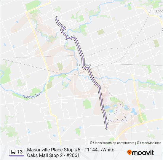 13 bus Line Map