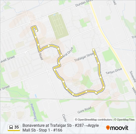 35 bus Line Map