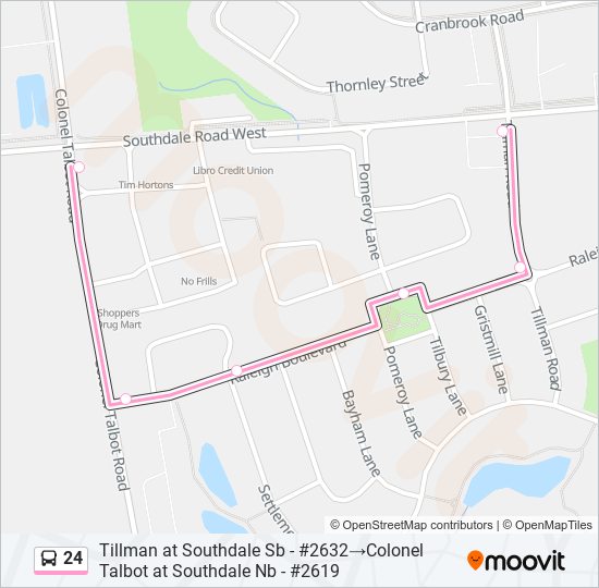 24 bus Line Map