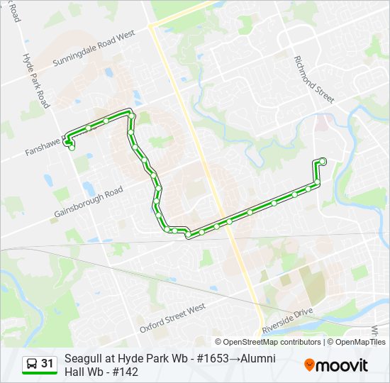 31 bus Line Map