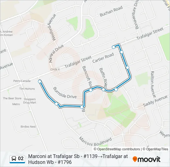 Plan de la ligne 02 de 