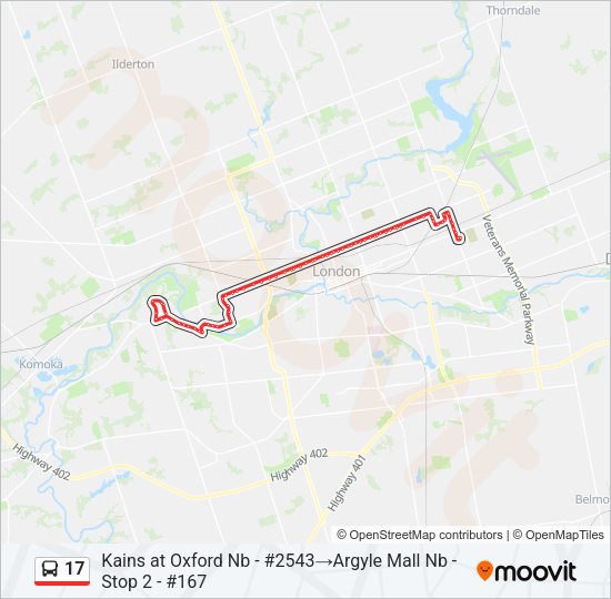 17 Bus Line Map