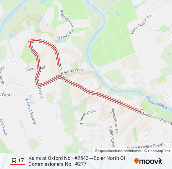 17 bus Line Map