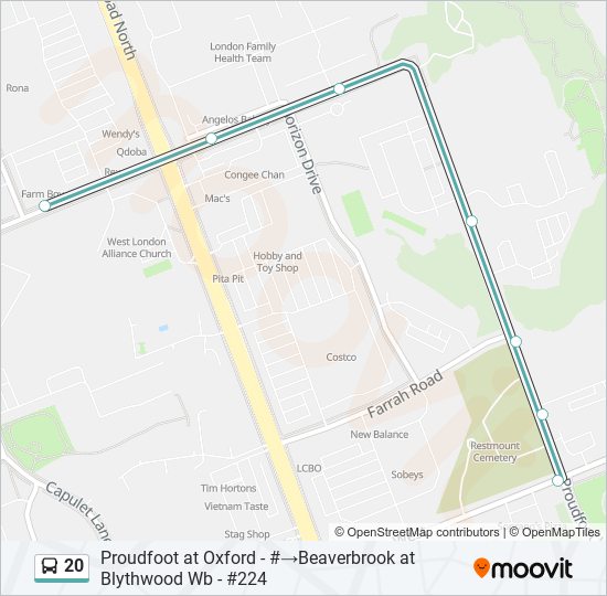 20 Bus Line Map