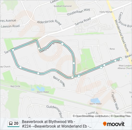 20 bus Line Map